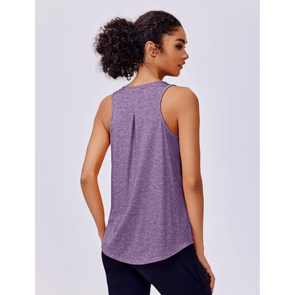Workout Tank Top Women Racerback Loose Fit Quick Dry Gym Athletic Top - Picture 2 of 6